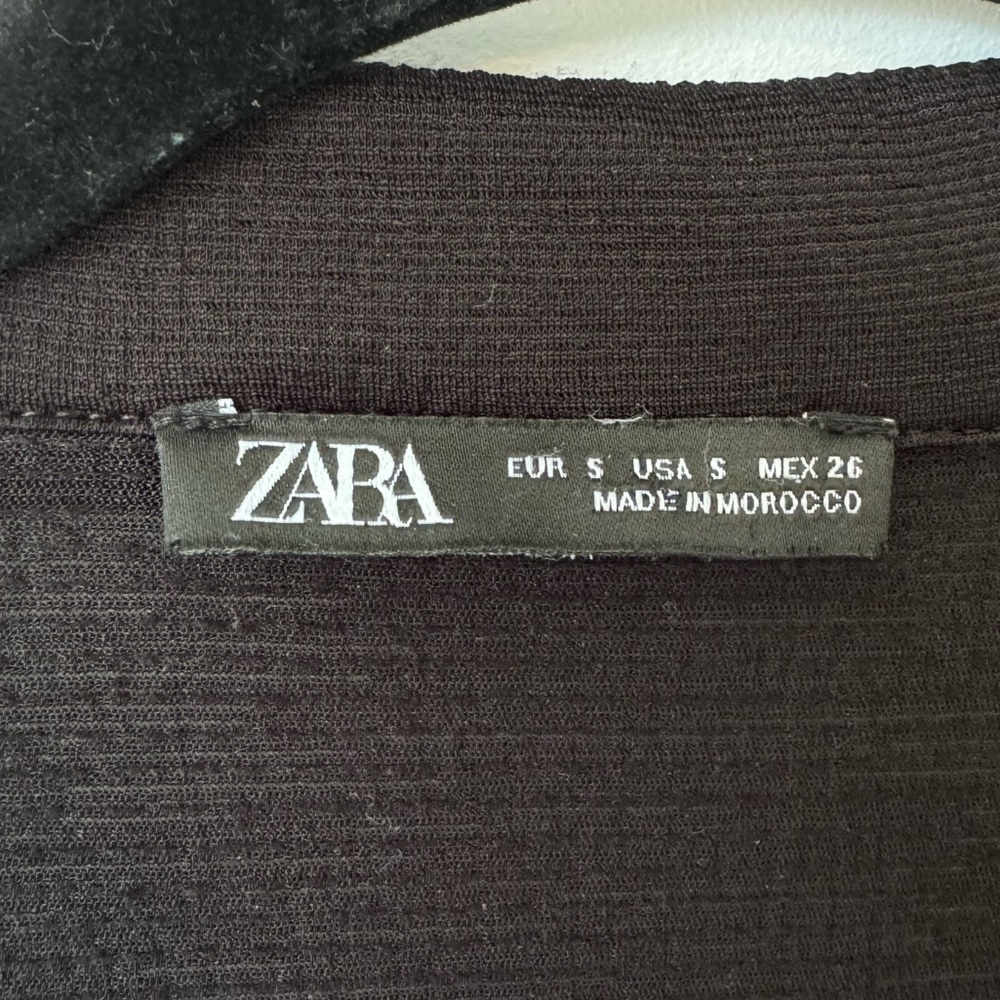 Zara Black Long Sleeve Dress with Balloon Skirt Bottom - Size S - Picture 6 of 9